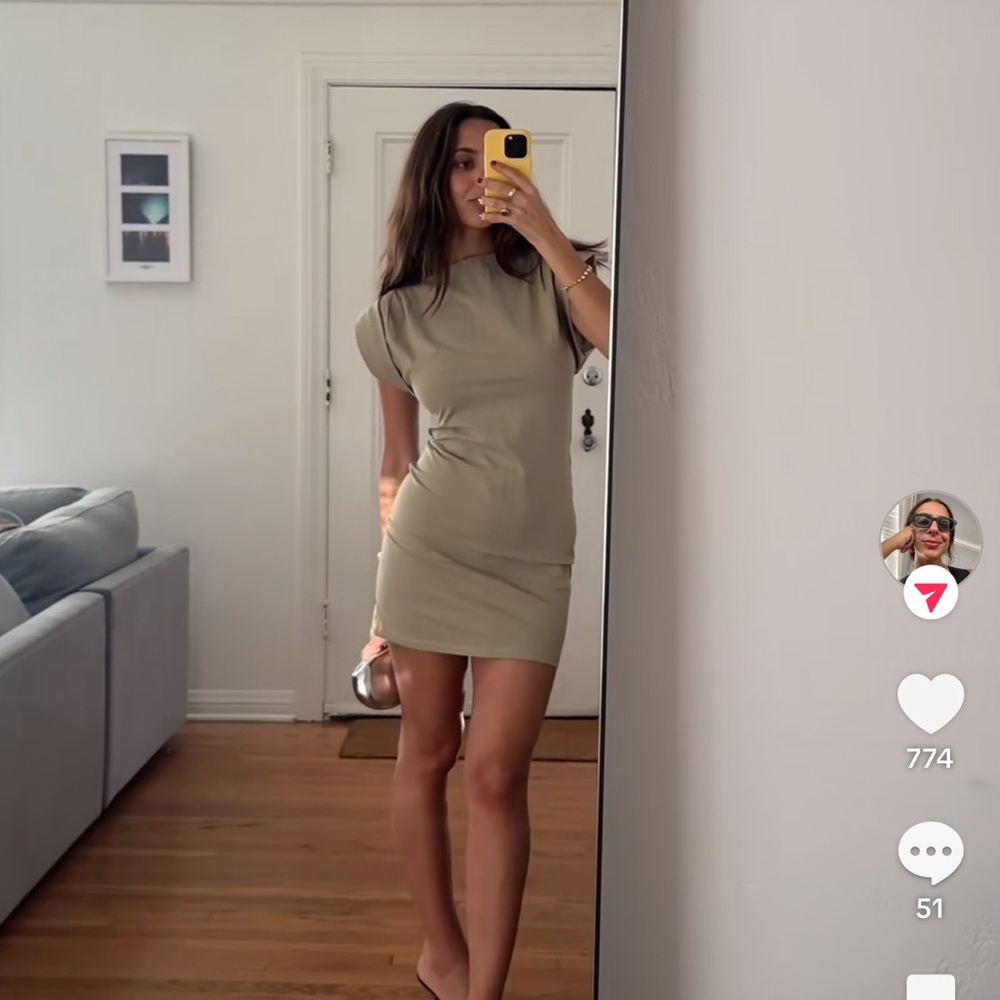 Mango Beige Mini Dress